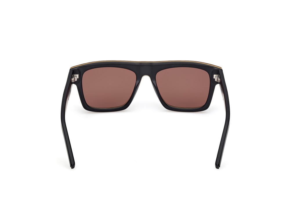 Sunglasses K-Way KW0003 (56E) color avana/monocolore - nero opaco shape rectangle lenses marrone