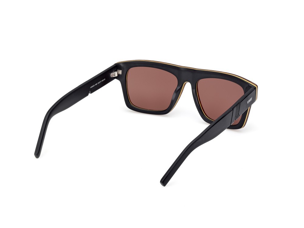 Sunglasses K-Way KW0003 (56E) color avana/monocolore - nero opaco shape rectangle lenses marrone