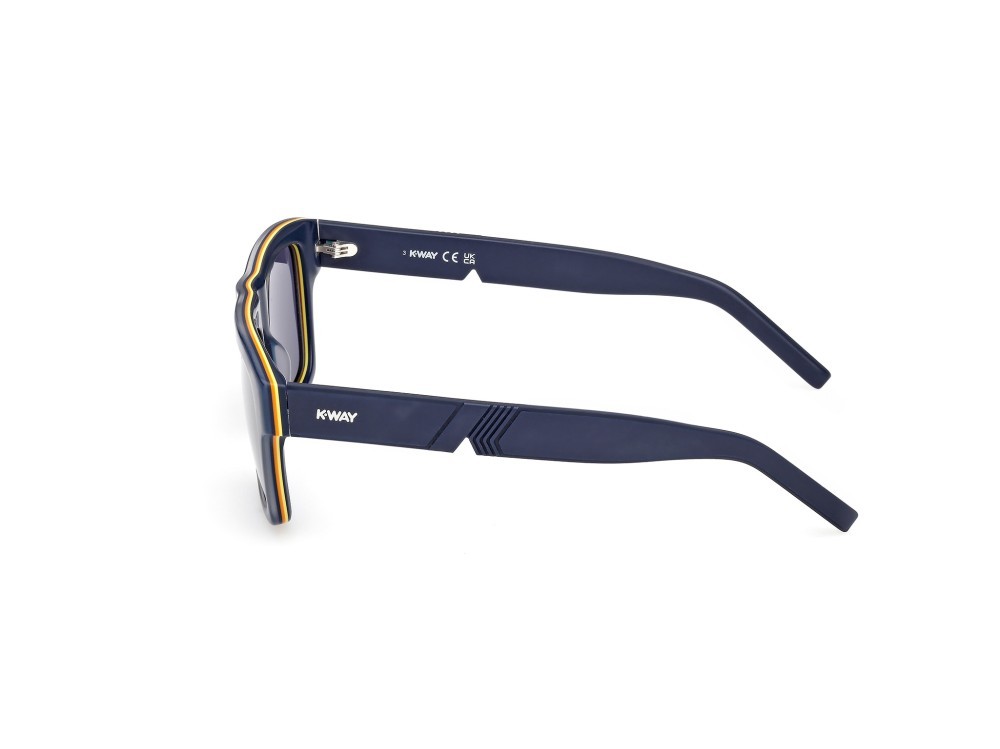Sunglasses K-Way KW0003 (92V) color blu/monocolore - blu opaco shape rectangle lenses blu