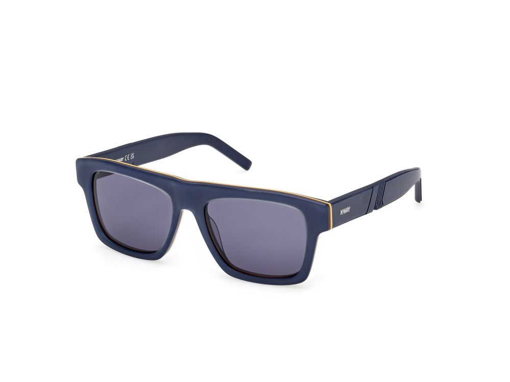 Sunglasses K-Way KW0003 (92V) color blu/monocolore - blu opaco shape rectangle lenses blu