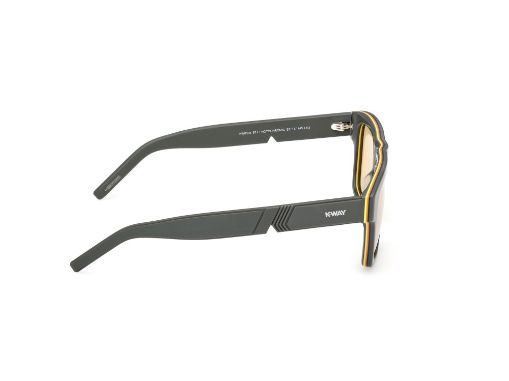 Sunglasses K-Way KW0003 (97J) color verde scuro opaco shape rectangle lenses roviex