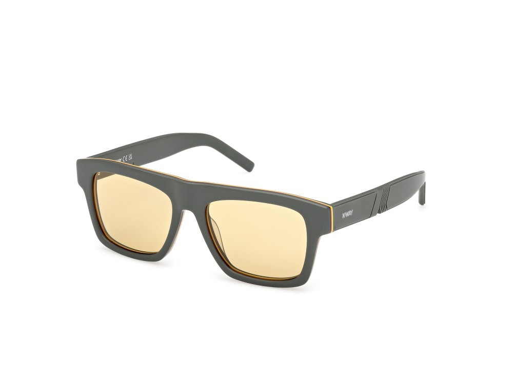 Sunglasses K-Way KW0003 (97J) color verde scuro opaco shape rectangle lenses roviex