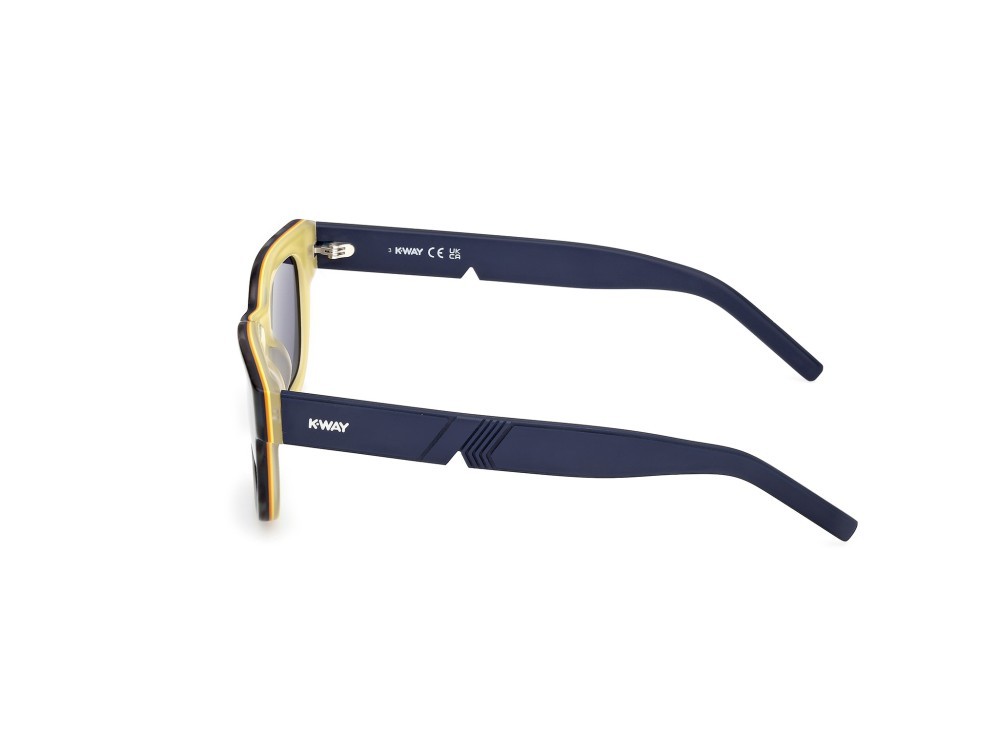 Sunglasses K-Way KW0004 (56V) color avana/monocolore - blu opaco shape rectangle lenses blu