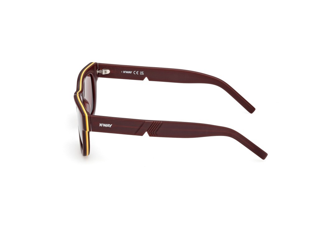 Occhiali da sole K-Way KW0004 (70E) colore  bordeaux opaco forma rettangolare lenti marrone