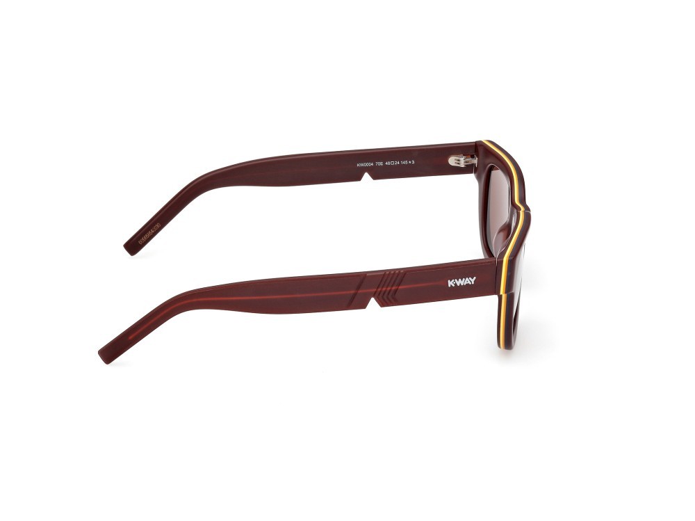 Occhiali da sole K-Way KW0004 (70E) colore  bordeaux opaco forma rettangolare lenti marrone