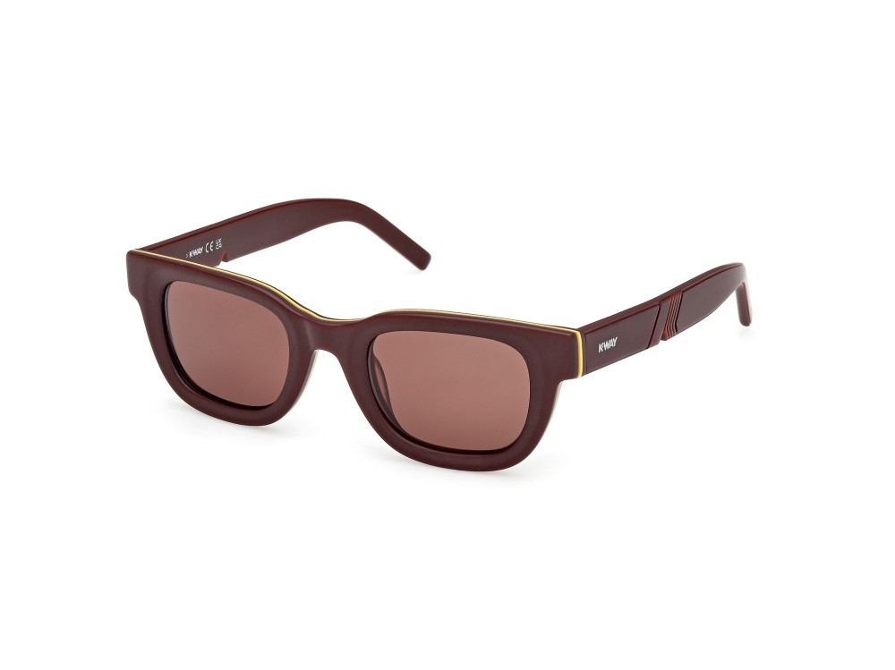 Occhiali da sole K-Way KW0004 (70E) colore  bordeaux opaco forma rettangolare lenti marrone