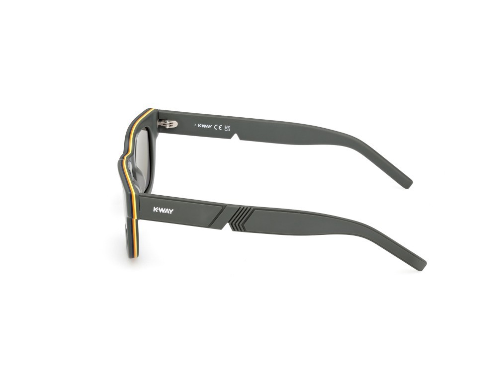 Sunglasses K-Way KW0004 (97N) color verde scuro opaco shape rectangle lenses verde