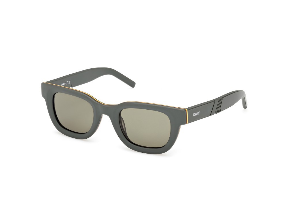 Sunglasses K-Way KW0004 (97N) color verde scuro opaco shape rectangle lenses verde
