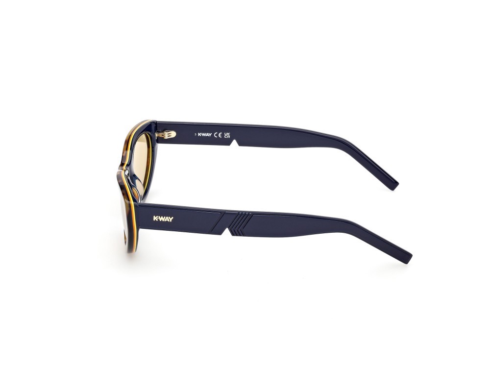 Occhiali da sole K-Way KW0005 (56J) colore avana/monocolore - blu lucido forma cat eye lenti roviex