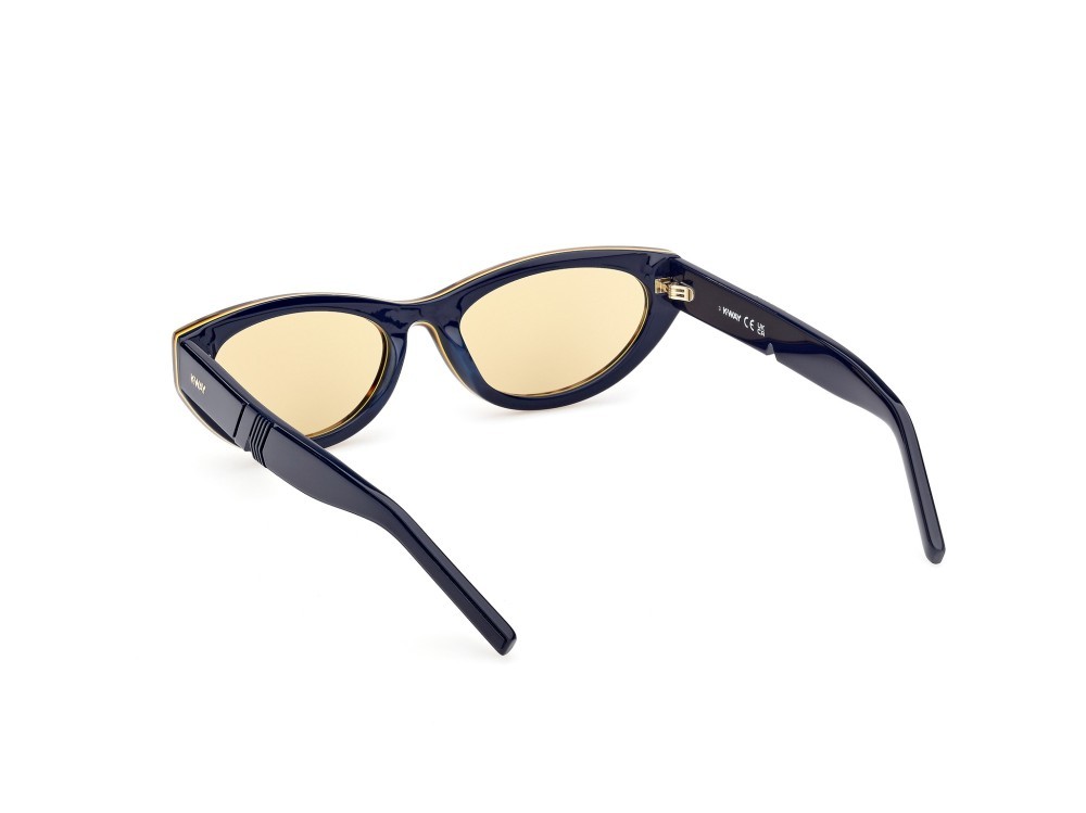 Occhiali da sole K-Way KW0005 (56J) colore avana/monocolore - blu lucido forma cat eye lenti roviex