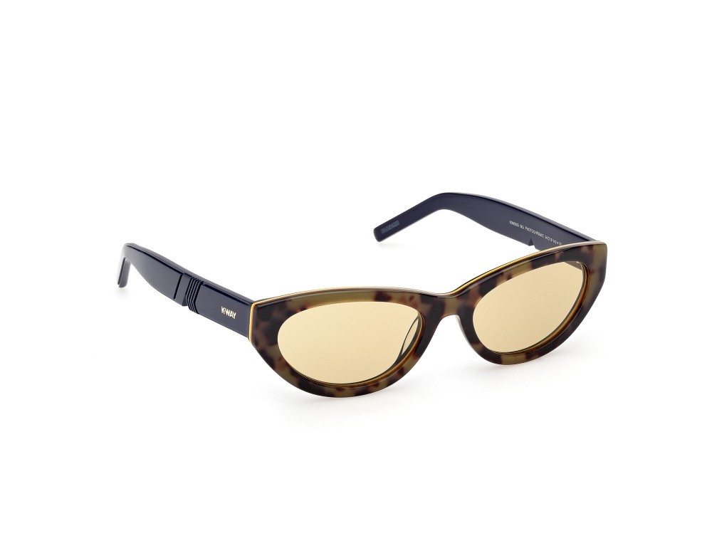 Occhiali da sole K-Way KW0005 (56J) colore avana/monocolore - blu lucido forma cat eye lenti roviex