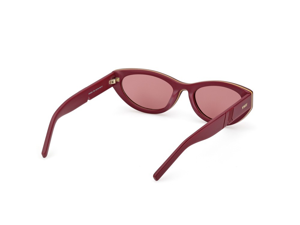 Occhiali da sole K-Way KW0005 (70S) colore bordeaux opaco forma cat eye lenti bordeaux