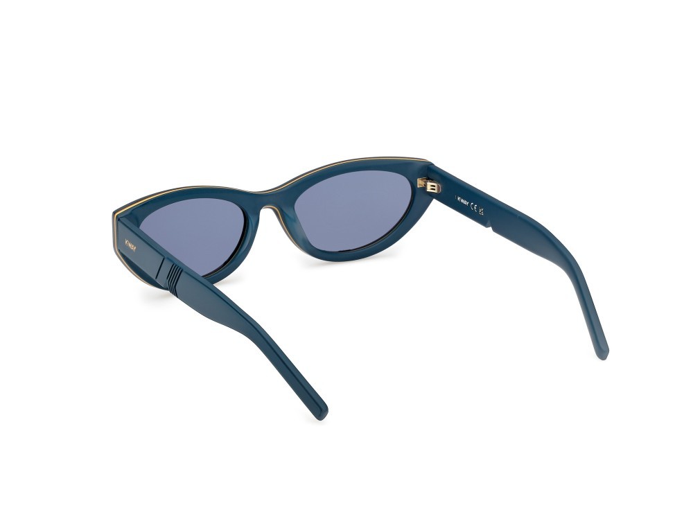 Occhiali da sole K-Way KW0005 (88V) colore turchese opaco forma cat eye lenti blu