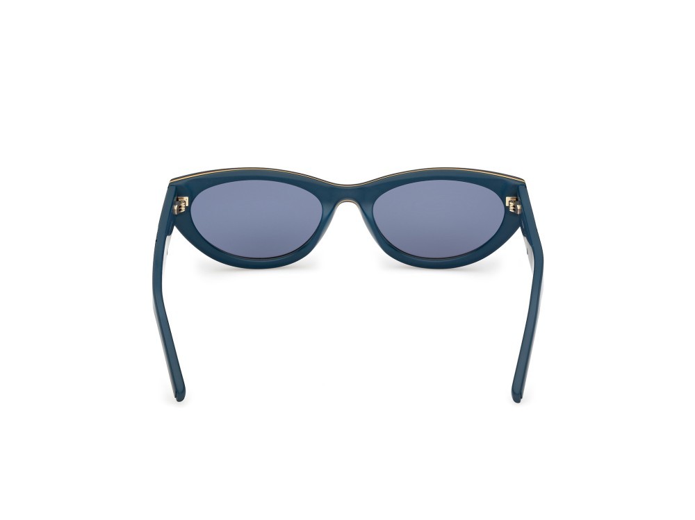 Occhiali da sole K-Way KW0005 (88V) colore turchese opaco forma cat eye lenti blu