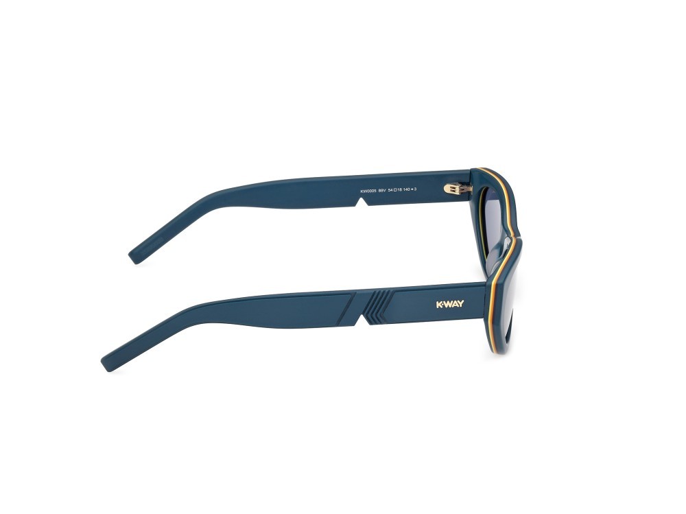 Occhiali da sole K-Way KW0005 (88V) colore turchese opaco forma cat eye lenti blu