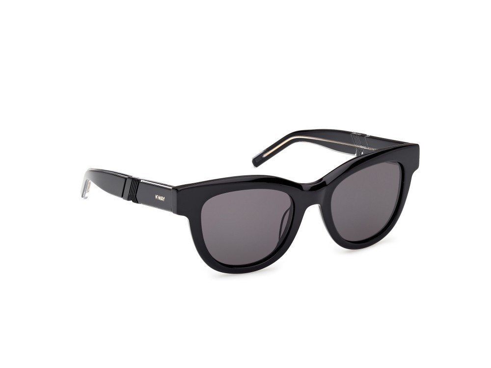 Sunglasses K-Way KW0006 (01A) color nero lucido - nero/cristallo shape round lenses fumo