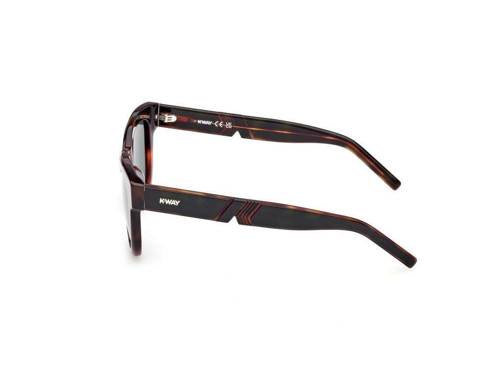 Sunglasses K-Way KW0006 (52N) color avana scura - verde chiaro/avana shape round lenses verde