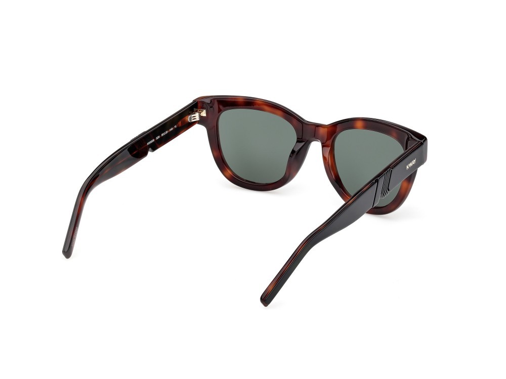 Sunglasses K-Way KW0006 (52N) color avana scura - verde chiaro/avana shape round lenses verde