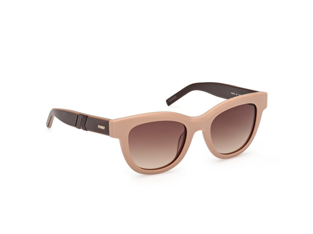 Occhiali da sole K-Way KW0006 (58F) colore beige opaco - marrone chiaro/monocolore forma rotondo lenti marrone sfumato