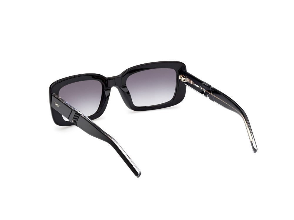 Sunglasses K-Way KW0007 (01B) color nero lucido - nero/cristallo shape rectangle lenses fumo grad.