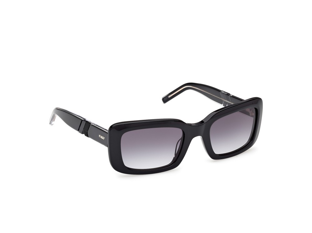 Sunglasses K-Way KW0007 (01B) color nero lucido - nero/cristallo shape rectangle lenses fumo grad.