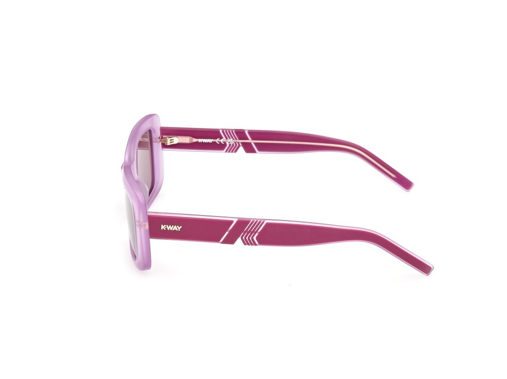 Occhiali da sole K-Way KW0007 (79Y) colore lilla opaco - viola/monocolore forma rettangolare lenti viola sfumato o specchiato