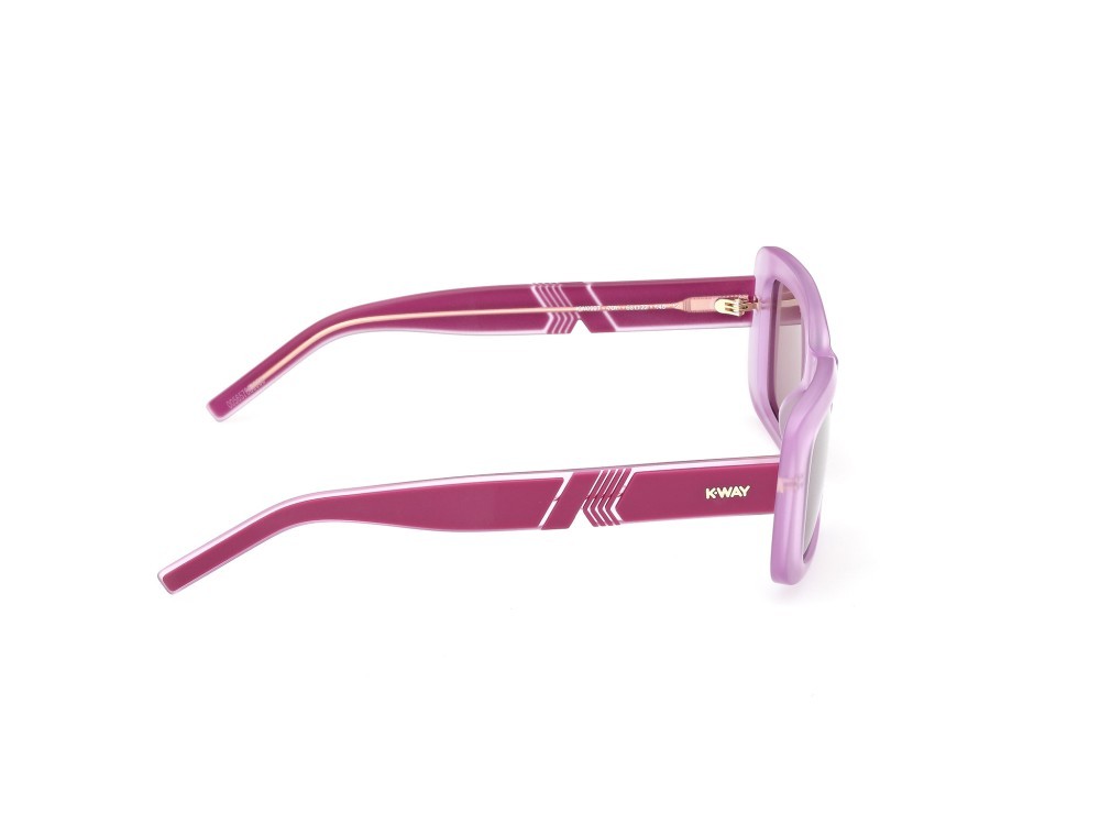 Occhiali da sole K-Way KW0007 (79Y) colore lilla opaco - viola/monocolore forma rettangolare lenti viola sfumato o specchiato