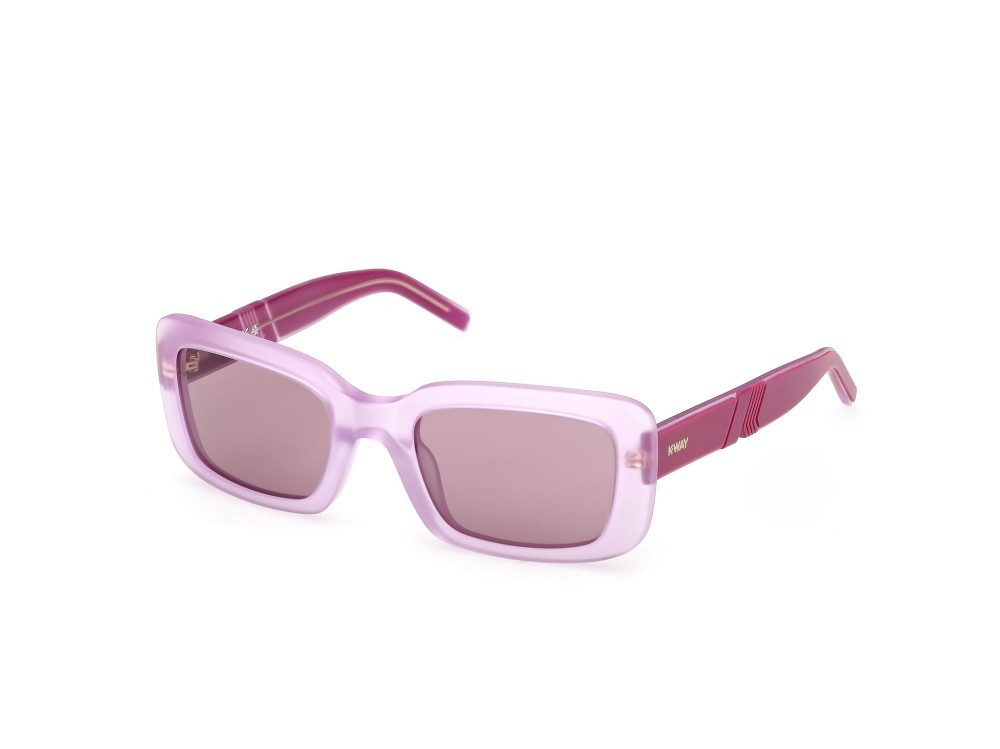 Occhiali da sole K-Way KW0007 (79Y) colore lilla opaco - viola/monocolore forma rettangolare lenti viola sfumato o specchiato