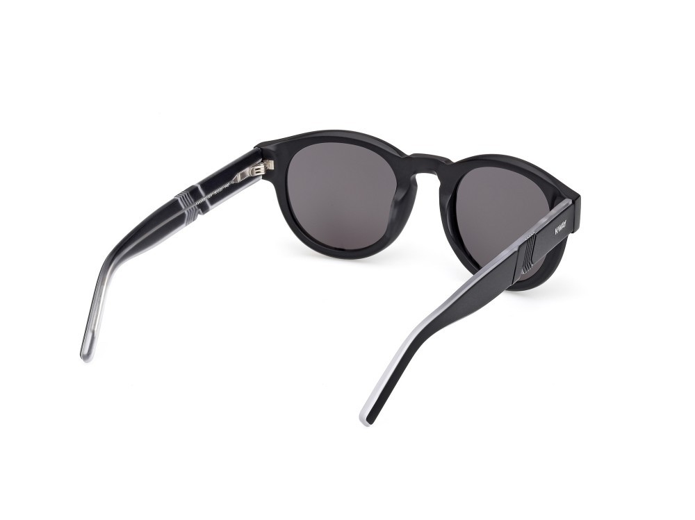 Occhiali da sole K-Way KW0008 (02A) colore nero opaco - nero/cristallo forma rotondo lenti fumo 