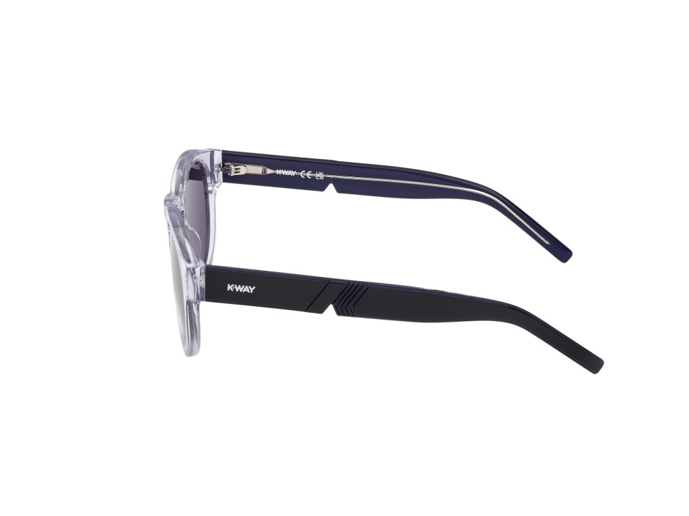 Occhiali da sole K-Way KW0008 (26V) colore  cristallo - verde scuro/monocolore forma rotondo lenti blu
