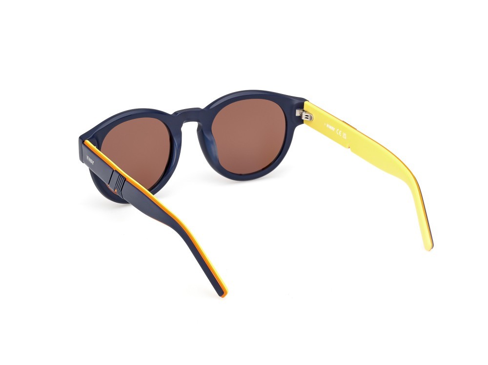 Occhiali da sole K-Way KW0008 (91E) colore blu opaco - blu/monocolore forma rotondo lenti marrone