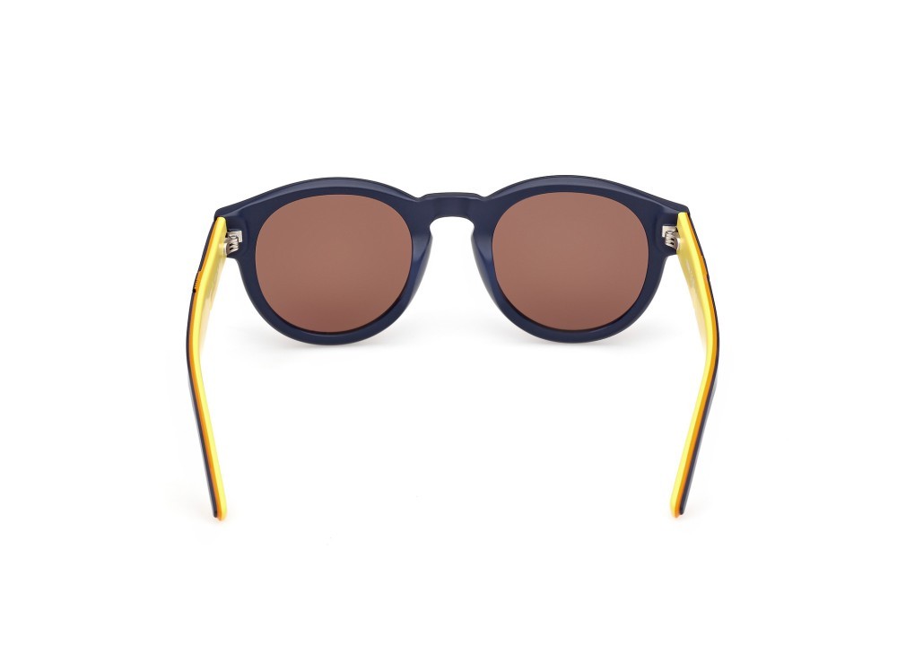 Occhiali da sole K-Way KW0008 (91E) colore blu opaco - blu/monocolore forma rotondo lenti marrone