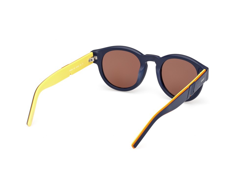 Occhiali da sole K-Way KW0008 (91E) colore blu opaco - blu/monocolore forma rotondo lenti marrone