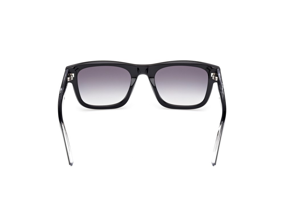 Occhiali da sole K-Way KW0009 (01B) colore nero lucido - nero/cristallo forma rettangolare lenti fumo grad.