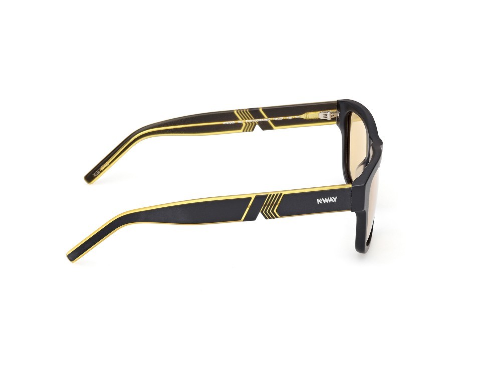 Occhiali da sole K-Way KW0009 (02J) colore nero opaco - nero/monocolore forma rettangolare lenti roviex