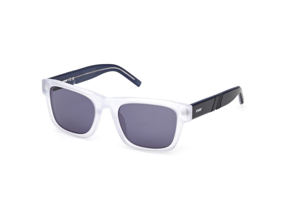 Occhiali da sole K-Way KW0009 (26V) colore cristallo - verde scuro/monocolore forma rettangolare lenti blu