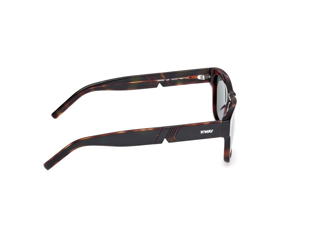 Occhiali da sole K-Way KW0009 (52N) colore avana scura - verde chiaro/monocolore forma rettangolare lenti verde