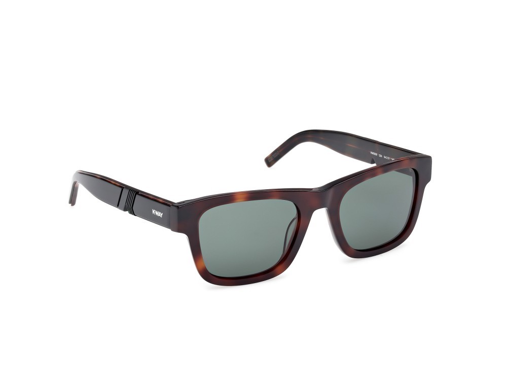 Occhiali da sole K-Way KW0009 (52N) colore avana scura - verde chiaro/monocolore forma rettangolare lenti verde