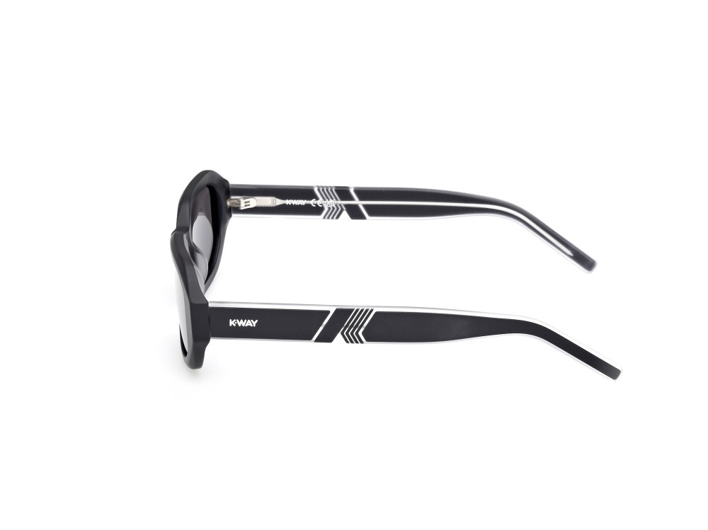 Occhiali da sole K-Way KW0010 (02A) colore nero opaco - nero/cristallo forma geometrico lenti fumo