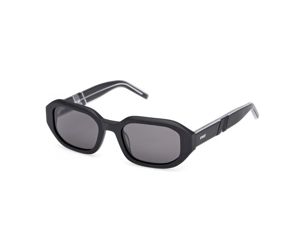 Occhiali da sole K-Way KW0010 (02A) colore nero opaco - nero/cristallo forma geometrico lenti fumo