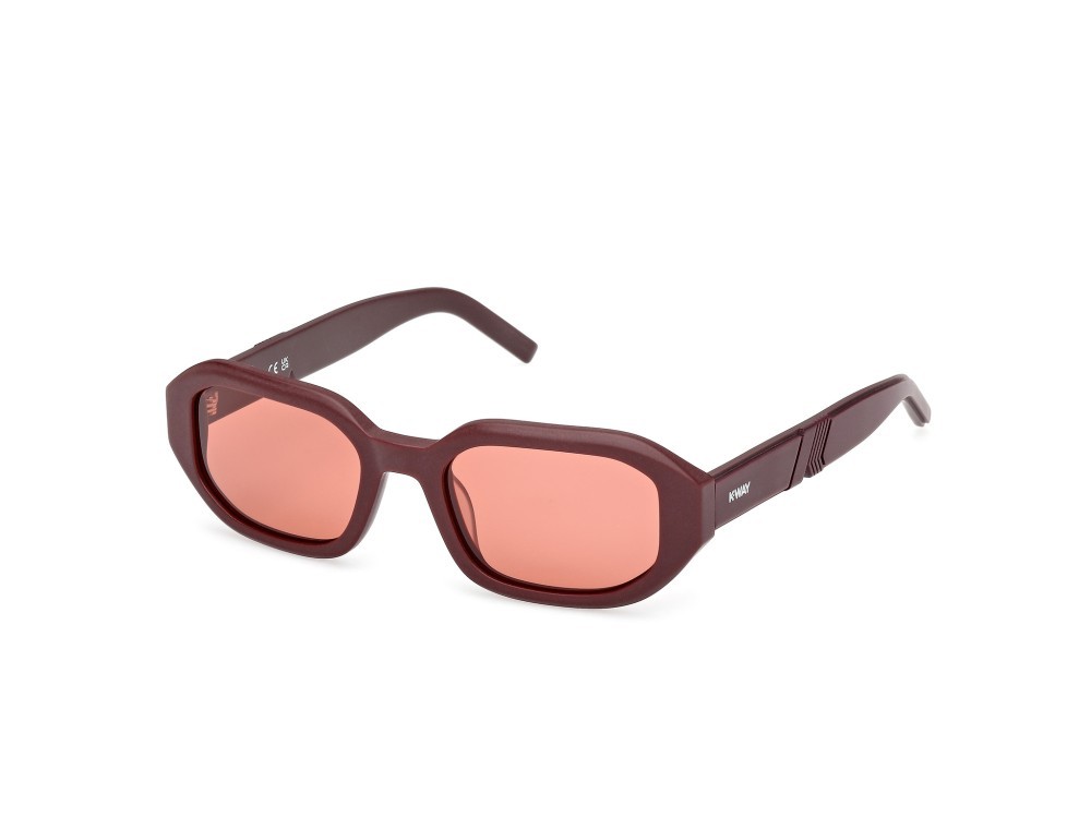 Sunglasses K-Way KW0010 (70E) color bordeaux opaco shape geometric lenses bordeaux