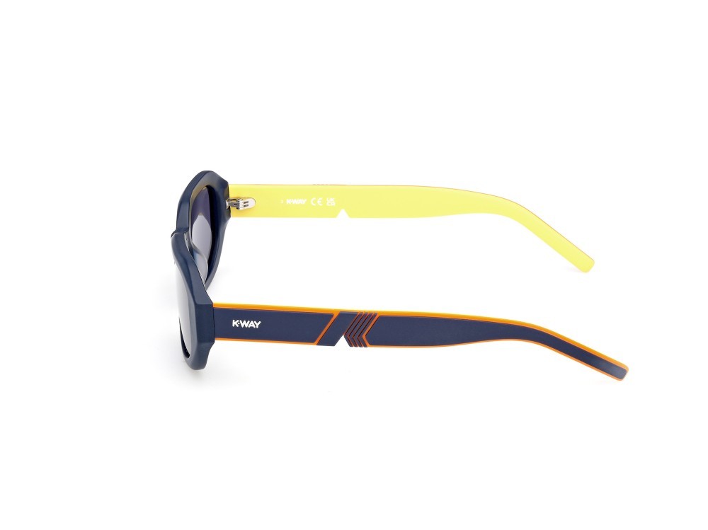 Occhiali da sole K-Way KW0010 (91V) colore blu opaco - blu/monocolore forma geometrico lenti blu