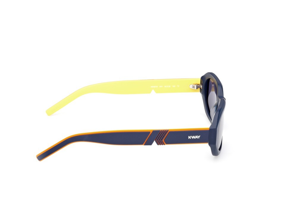 Occhiali da sole K-Way KW0010 (91V) colore blu opaco - blu/monocolore forma geometrico lenti blu