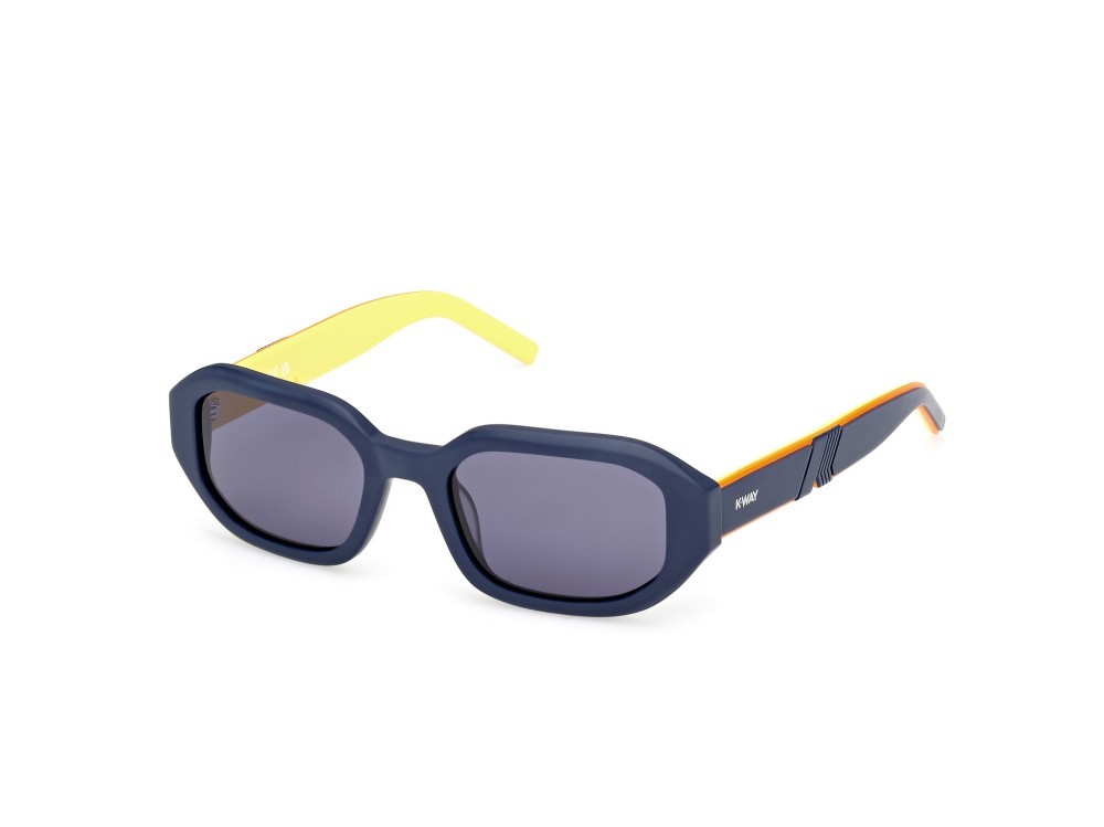 Occhiali da sole K-Way KW0010 (91V) colore blu opaco - blu/monocolore forma geometrico lenti blu