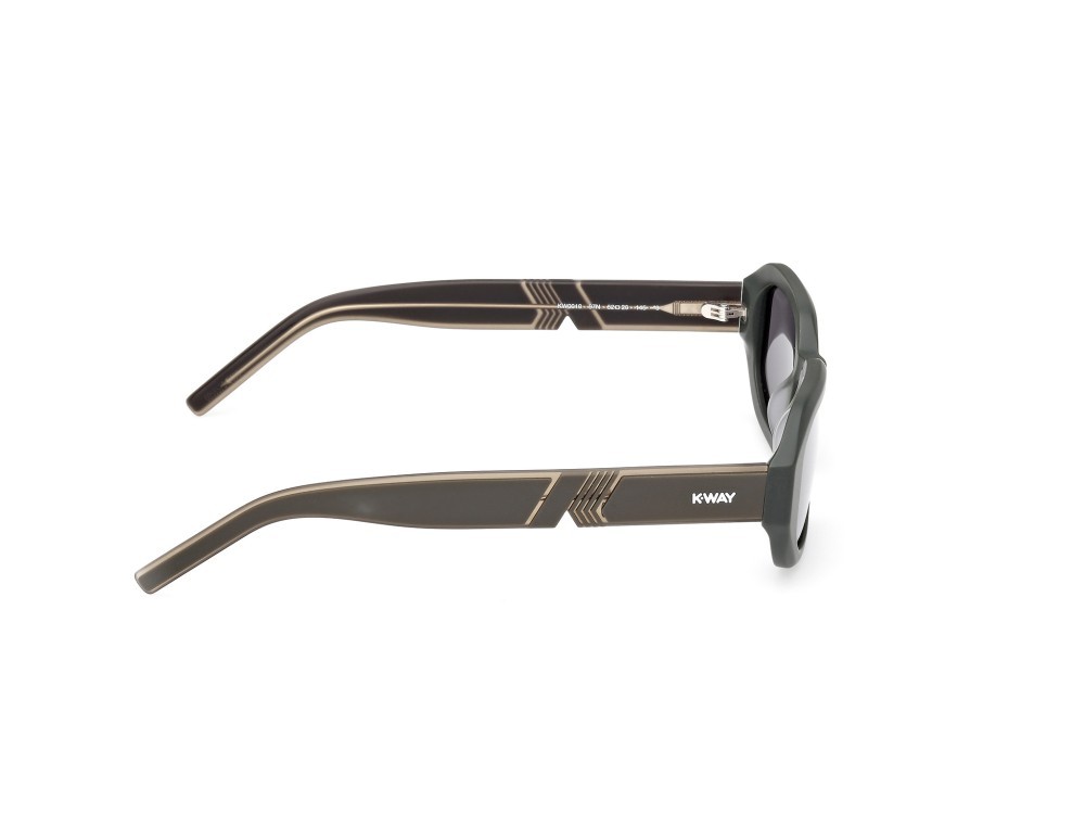 Occhiali da sole K-Way KW0010 (97N) colore verde scuro opaco  forma geometrico lenti verde