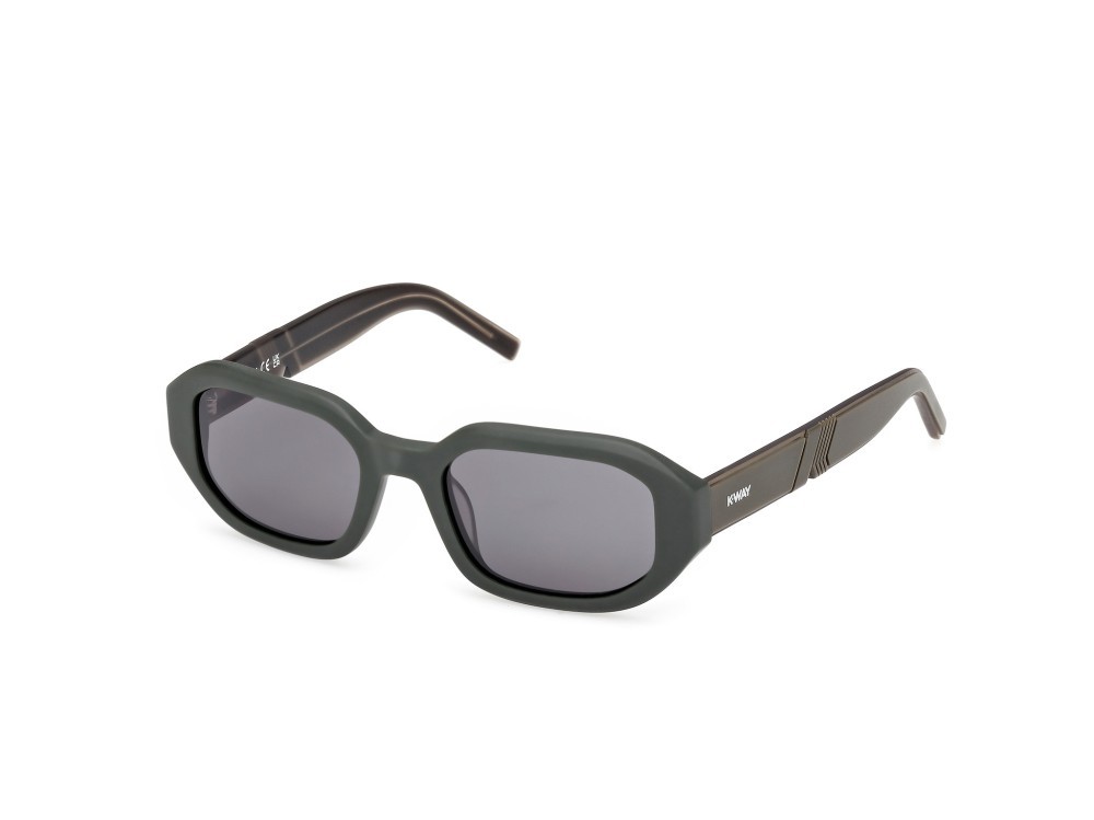 Occhiali da sole K-Way KW0010 (97N) colore verde scuro opaco  forma geometrico lenti verde
