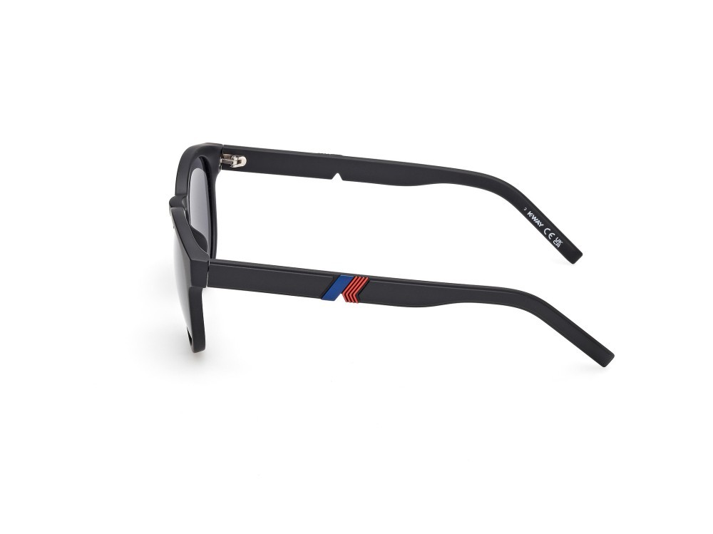 Occhiali da sole K-Way KW0011 (02A) colore nero opaco forma rotondo lenti fumo