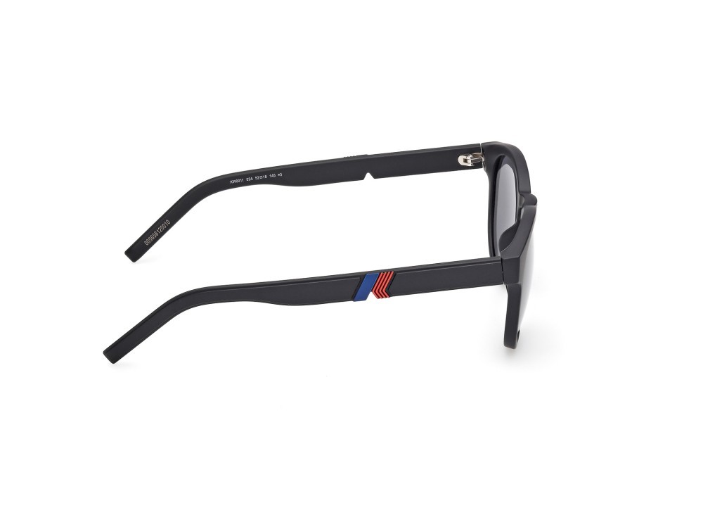 Occhiali da sole K-Way KW0011 (02A) colore nero opaco forma rotondo lenti fumo