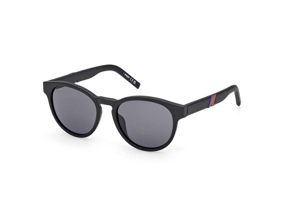 Occhiali da sole K-Way KW0011 (02A) colore nero opaco forma rotondo lenti fumo
