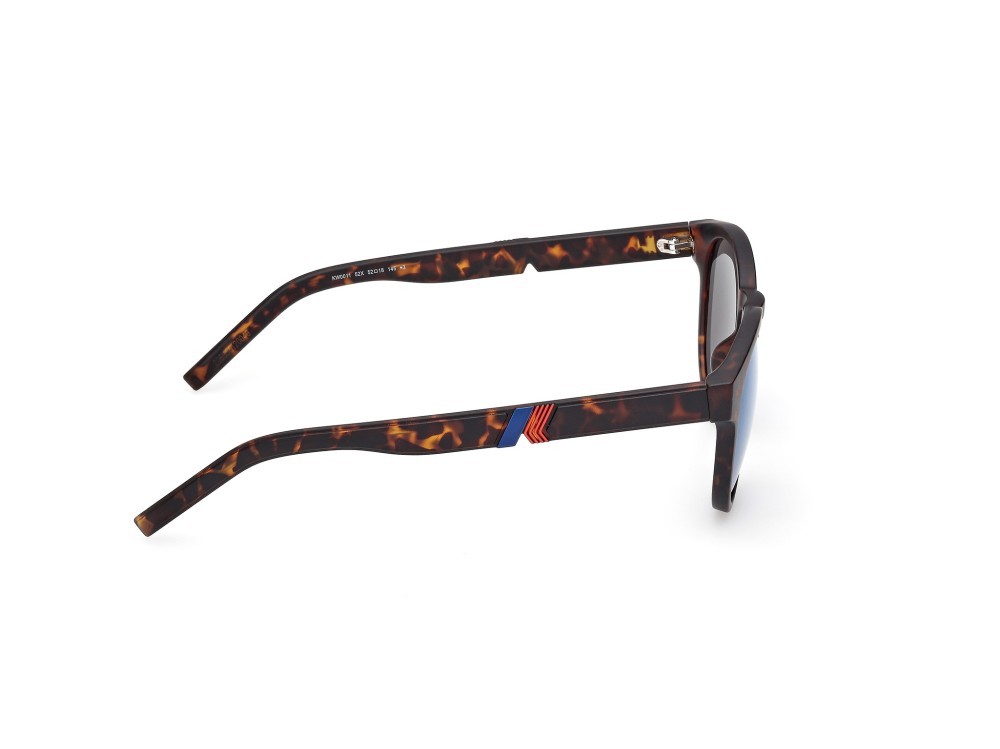 Occhiali da sole K-Way KW0011 (52X) colore avana scura forma rotondo lenti blu specchiato